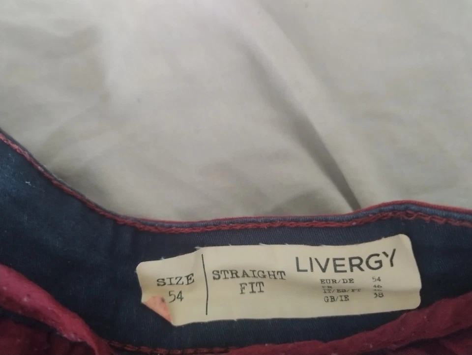 Pantalon Jeans Rouge Bordeaux - Photo 2/4