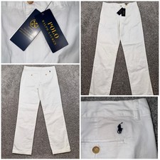 Polo Ralph Lauren Boys Straight Fit Flex Abrasion Twill Pants White Size 16 NEW