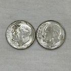 (Lot of 2) 1955-S Roosevelt Silver Dimes 10C Toned BU From Original Mint Set