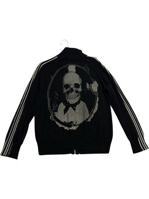 Vintage 2002-2006 Mens Juicy Couture Skull Skeleton Knit Jacket Sweater Y2k Emo