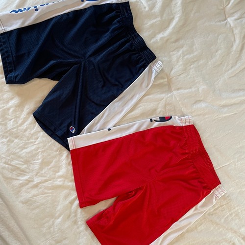 Pantaloncini Champion Youth Taglia L Rosso/Bianco Blu/Bianco Maglia Atletica Elasticizzata Vita - Foto 2 di 6