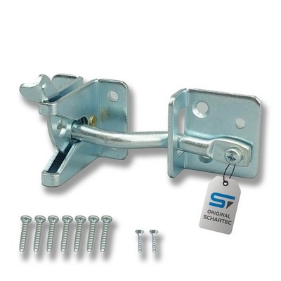 SCHARTEC  Torfalle silber Gartentorfalle Torverschluss Tor Verschluss Riegel
