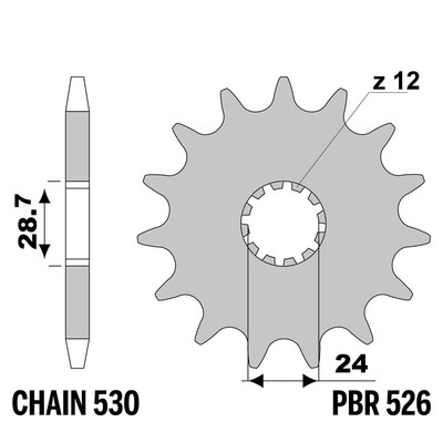KAWASAKI ZX-14 (ZX1400) NINJA 1400 2006-2011 vorne ritzel PBR Tonhöhe 530 17 ...