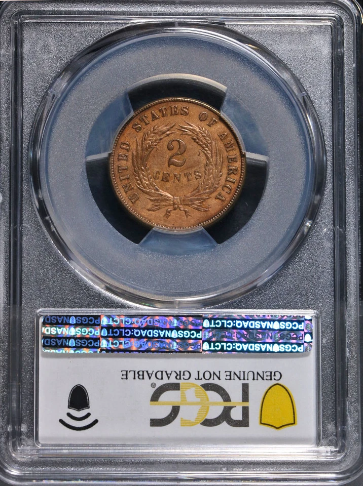 1872 Two (2) Cent Piece PCGS AU Details Nice Eye Appeal Nice Strike - Image 4 of 4