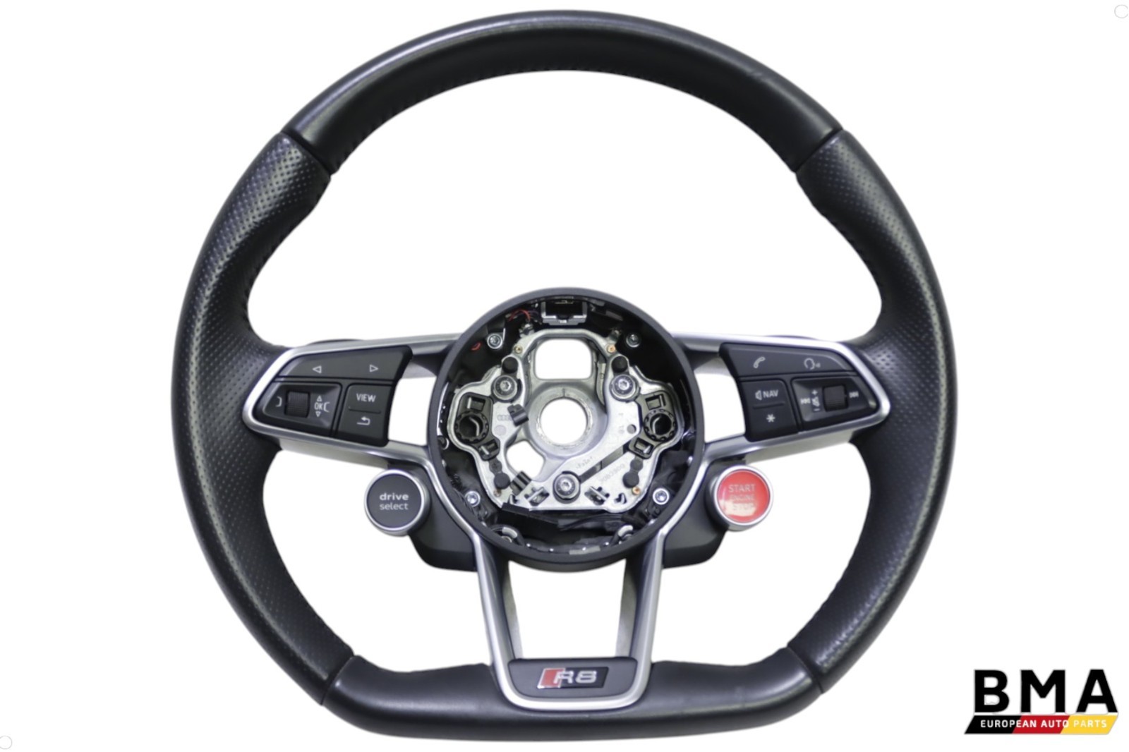 *Damaged* Audi R8 V10 4S Front Black Leather Steering Wheel 2017 - 2023 OEM