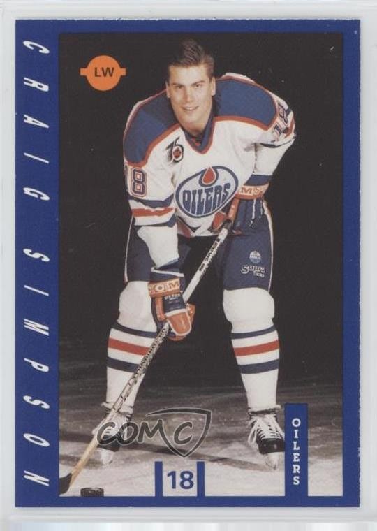 1991-92 IGA Edmonton Oilers Craig Simpson #18 0jp8