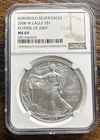 2008 W Eagle $1 Reverse of 2007, Burnished American Silver Eagle, NGC MS 69