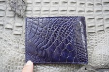 Genuine Crocodile Leather Skin Men's Money Clip Bifold Wallet Dark Blue R28