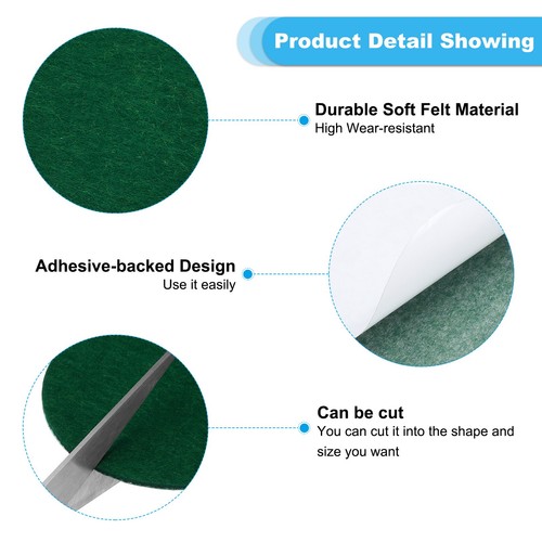 10PCS 6.5 Inch Dia Lamp Base Felt Dark Green Adhesive Felt 2mm Thickness - Picture 3 of 7