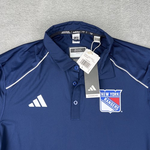 Adidas New York Rangers NHL Golf Polo Shirt Men’s Large Blue HY3130 New - Picture 2 of 11