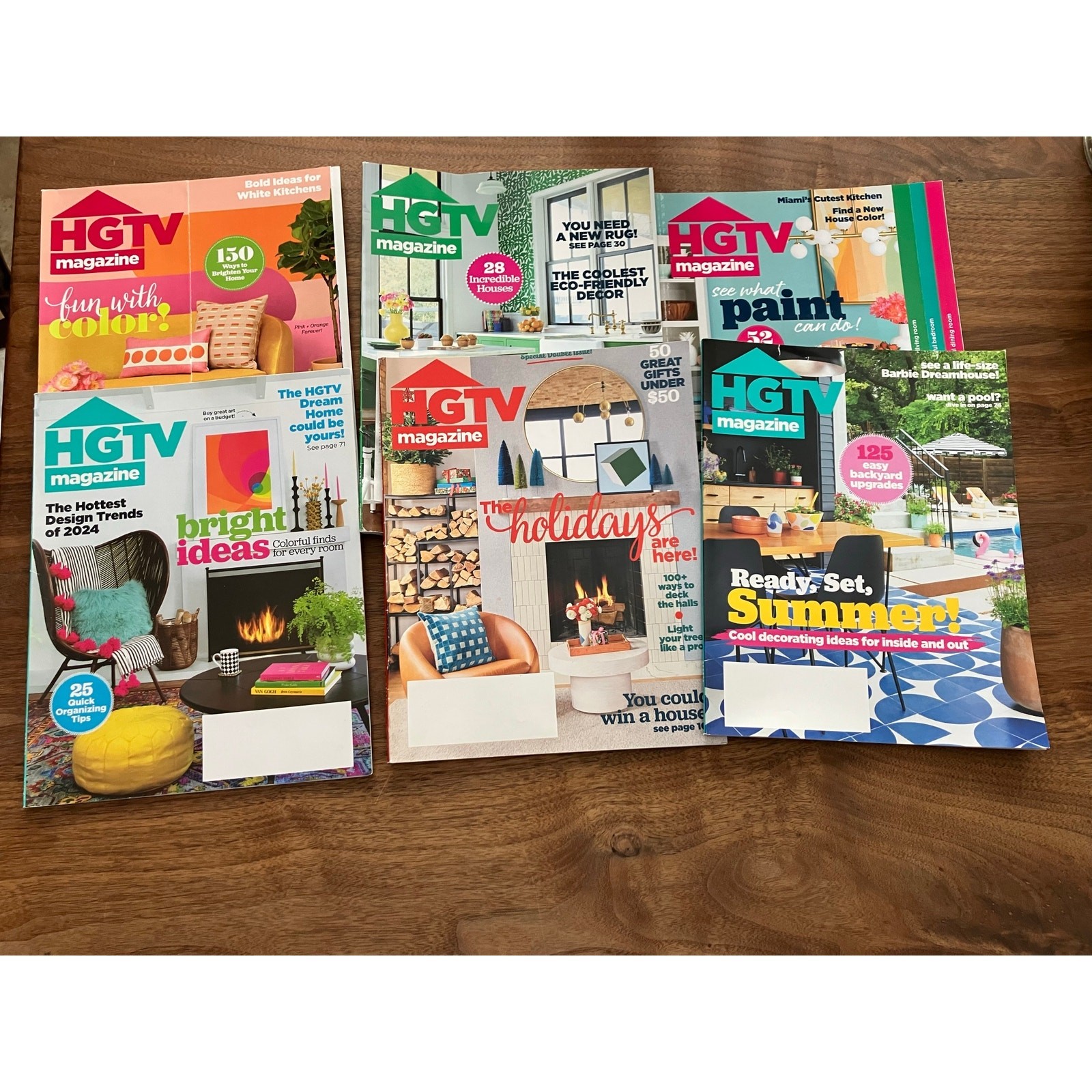 Lot Of 6 Hgtv Magazines | Home Decorating, Design Trends, Diy &Amp; Lifestyle