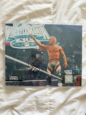 WWE WrestleMania XL Royal Rumble Autographed Original Photo Fanatics Cody Rhodes