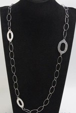 8265 Silpada Sterling Silver 925 Oxidized Hammered Oval Link Necklace N1506 35"