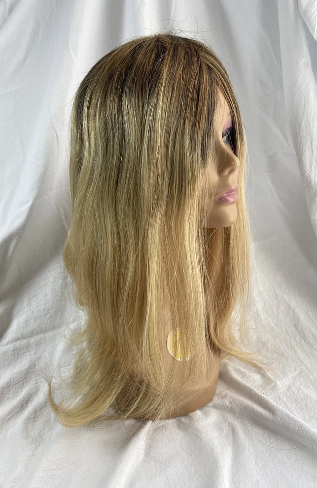 100% Human Hair Wig 18-20”Hand Tied Monofilament Top,Wefted Back. Ombre Blonde - Image 4 of 4