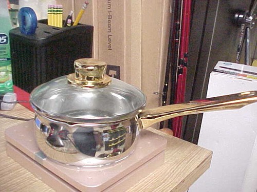 Cuisine Command Performance Gold 2qt & 1qt saucepans 18/10 Stainless 3 Ply Base