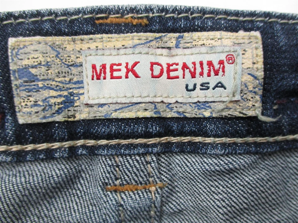 Pantalones de mezclilla MEK DENIM para mujer talla 26 corte de lavado oscuro Foto 4 de 4