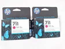 LOT OF 2 HP 711 Magenta DesignJet Ink Cartridge 29ml ea CZ131A 07/2024