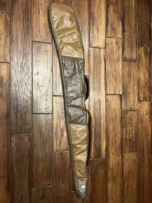 Rare 1960 s Kolpin Two Tone Leather Rifle Case Plaid Interior Fits Up To 48''