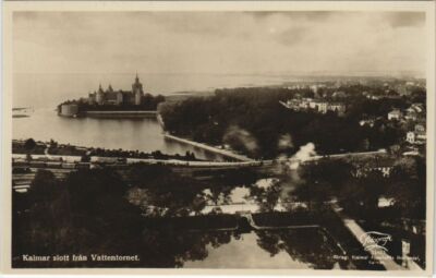 Old postcard AK KALMAR Kalmar Slott fran Vattentornet Sweden (1119940)