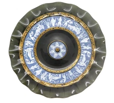 Round Candy Dish 5 7/8 In Diameter Roman Motif Trinket Fluted Edges