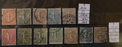 1903-30 FRANCIA lotto di 2 serie complete usate