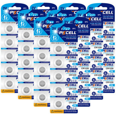 50pcs CR1220 3V Lithium Batteries For votive candles PKCELL
