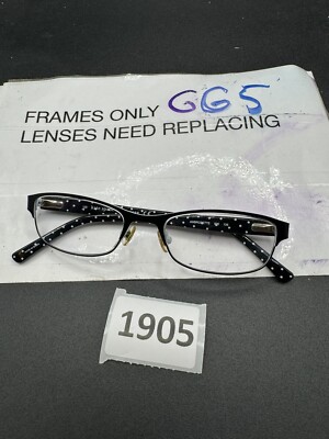 Kate Spade Black White Rectangular Glasses Polka Dot Ambrosette 006 50 17  135