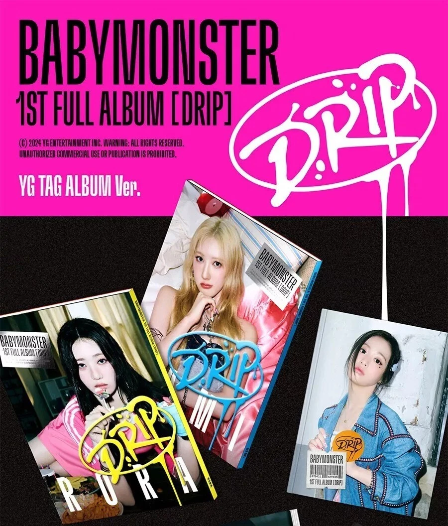 【特典付／新品未開封】BABYMONSTER DRIP　YG TAG VER. BABYMONSTER [DRIP] 1st Full Album YG TAG Ver./QR Karte+Foto Buch+4