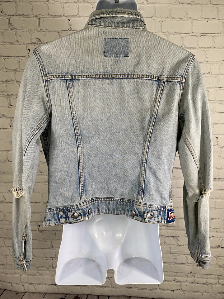 Chaqueta de mezclilla envejecida con botones azul lavado claro Big Star de colección L Foto 4 de 4