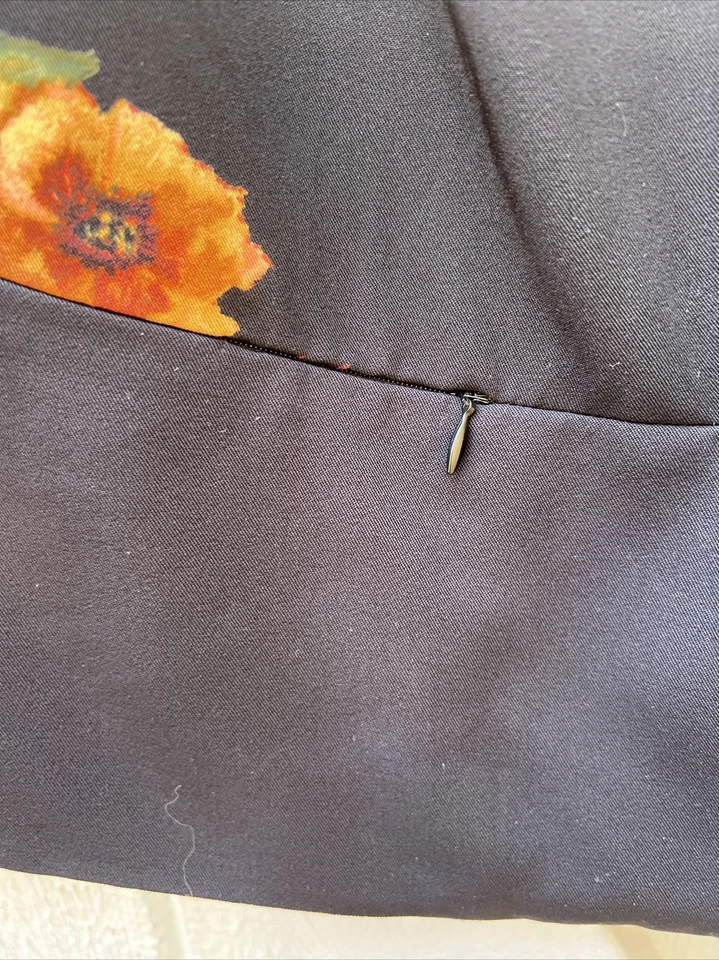 New $98 Susan Graver black Peach Floral full zip Bomber Jacket Womens 2 small X6 - Image 3 of 4