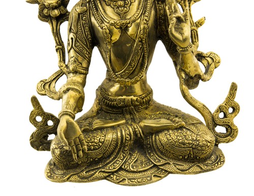 Statue Bouddhiste de Tara Blanche - Bouddhisme Tibet - 2kg700 -26cm-Laiton #4705 - Picture 3 of 6