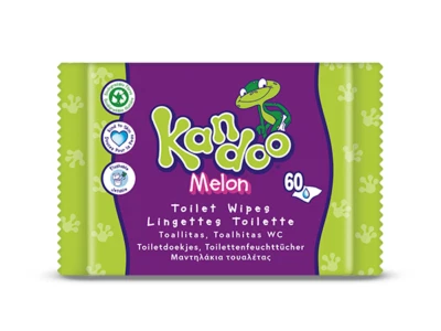 Kandoo Melon Wet Toilet Wipes Disposable Flushable - 60 Wipes