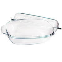 GlasbräTer Backform Auflaufform Glaskochgeschirr Glas BräTer Deckel KüChe 8,6 L