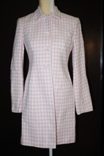 Donna Rae New York White & Pink Houndstooth 100% Cotton Jacket Women Sz 4 (146)