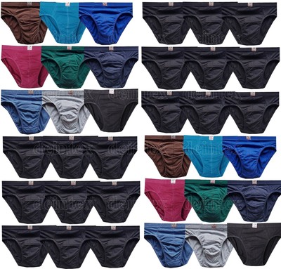 3/6/9/12 Herren Slips Unterhose Sportslip unifarben Schlüpfer Baumwolle Gr.S-6XL
