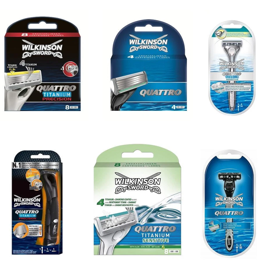 Wilkinson Sword Quattro For Men Razor & Razor Blades Multi-Listing