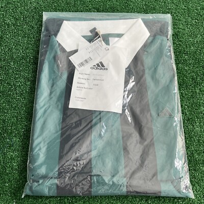 NEW ADIDAS Go-To Long Sleeve Polo Golf Shirt Men's Medium 2024 Green/Navy, KOW06