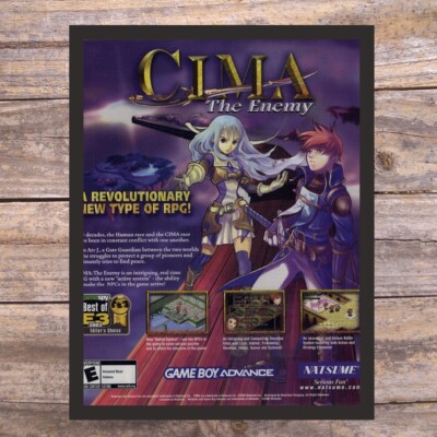 CIMA The Enemy 2003 Framed Gameboy Advance Vintage RPG Video Game Print Ad Art