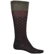 Point6 Merino Wool Womens Knee High Active Life Lace Socks Black Rose and Green