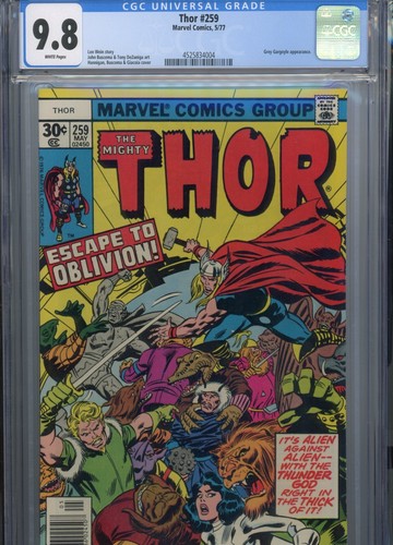 THOR #259 MT 9.8 CGC WHITE PAGES GREY GARGOYLE APP. BUSCEMA ART AND COVER WIEN