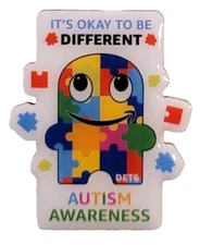 it's ok to be different Autism Awareness Amazon employee peccy pin