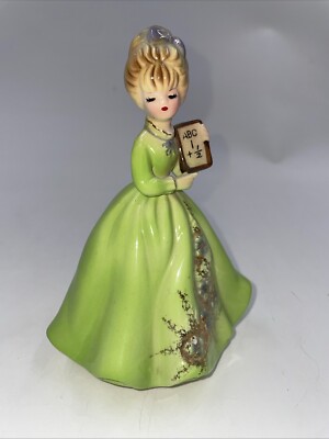 1960 Josef Originals Teacher Career Girls Series Green Dress ABC Math Chalkboard
