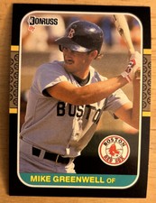 1987 Donruss Mike Greenwell Rookie Card RC #585 Red Sox EXMT O/C & Corner Dings. rookie card picture