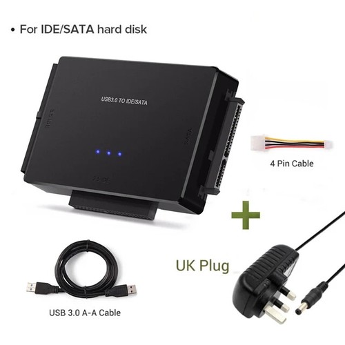USB 3.0 zu SATA IDE Festplatte Adapter Konverter Kabel für 3,5 2,5 Zoll HDD/SSD D - Bild 9 von 10