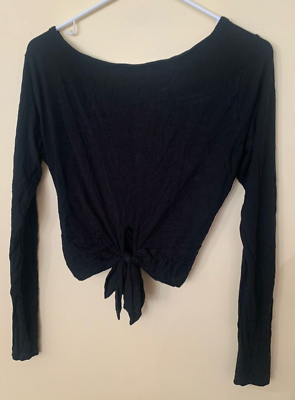 HEAVENLY BY VICTORIA WOMEN'S BLOUSE BLACK LONG SLEEVE SIZE M RN