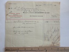 1914 E. H. Dougherty & Co Produce Exchange Sardines billhead invoice New York NY