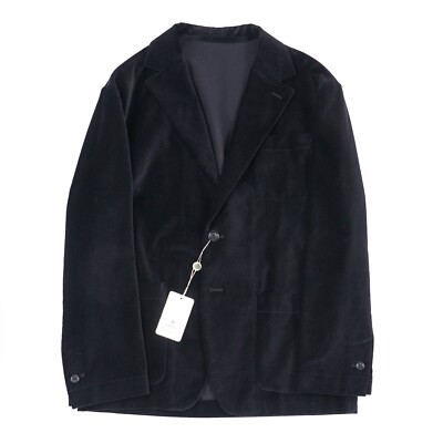 Luigi Borrelli Relaxed-Fit Unlined Unstructured Black Velvet Sport Coat 46R NWT
