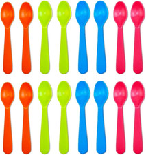 16 Pcs Kids Plastic Spoons, Reusable Toddler Utensils Kids Silverware Set wit...