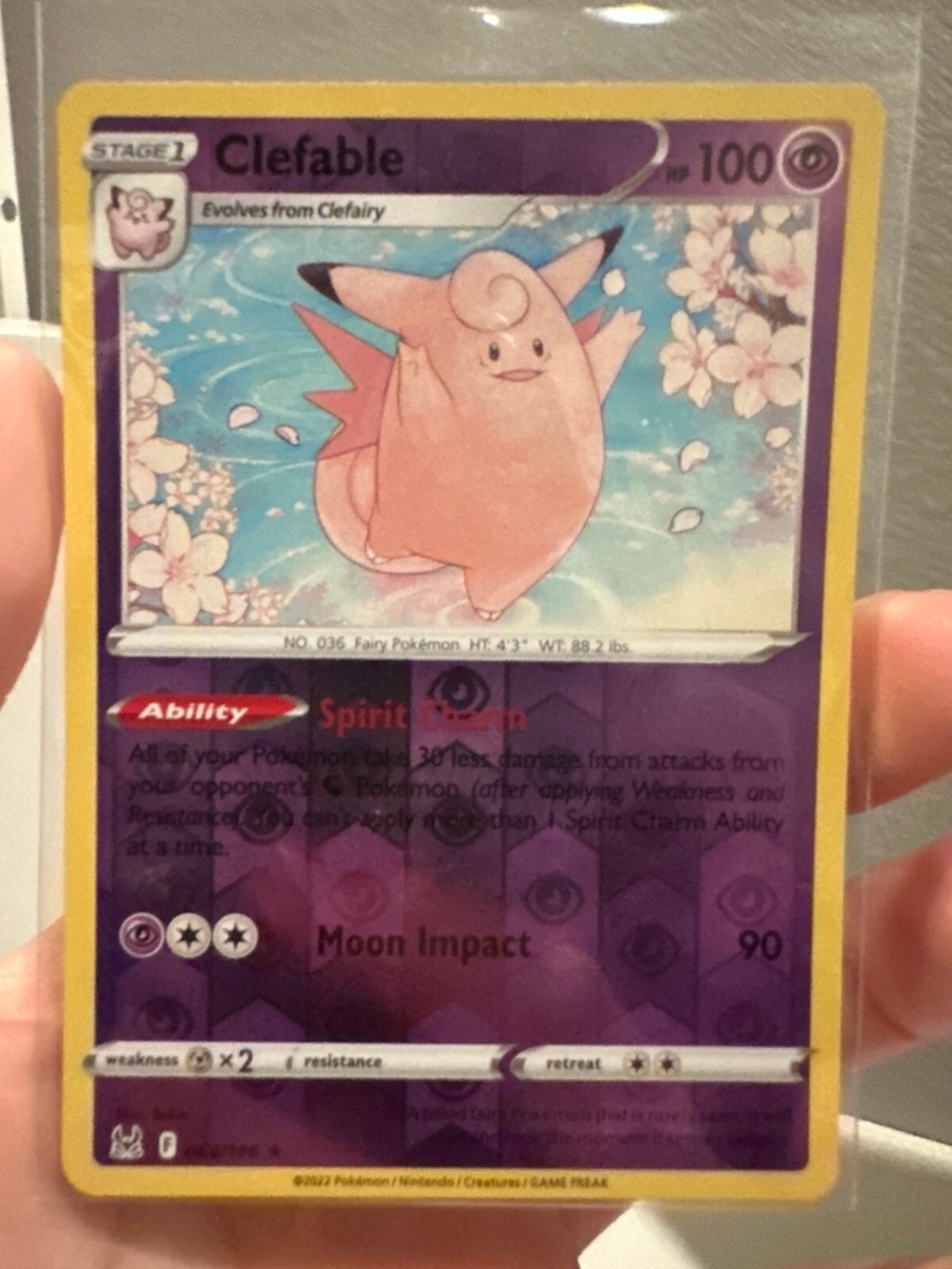 1x Clefable 63/196 Lost Origin Reverse Holo Rare Pokemon Card NM