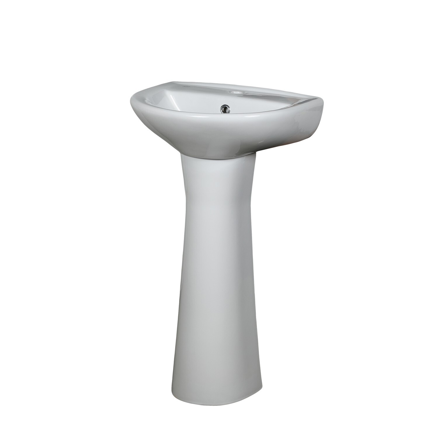 Lavabo avec colonne en céramique blanche BIZY au design épuré